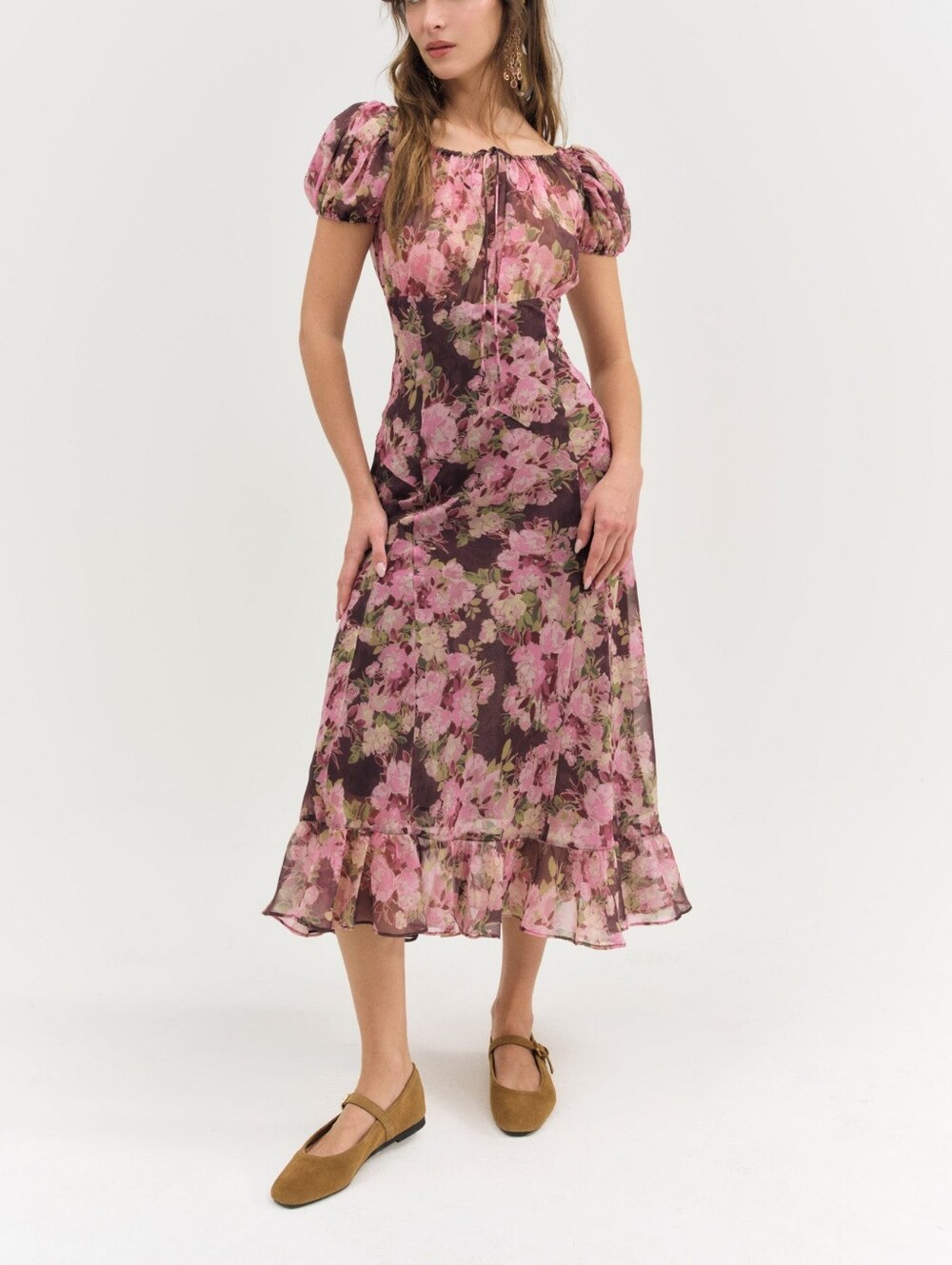 For Love & Lemons Adeline Floral Midi Dress